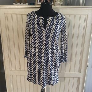 DVF Long Sleeve‎ 100% Silk Shift Dress with Pockets